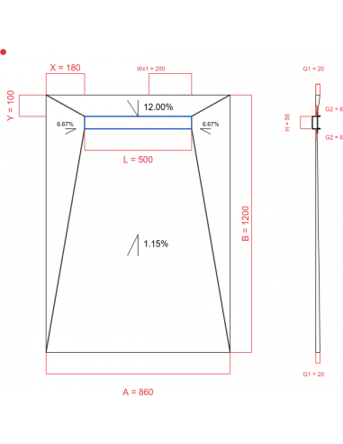 Showerlay Wiper 4 Way 860 X 1200 Mm. . . 