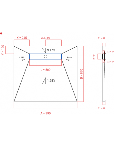 Showerlay Wiper 4 Way 990 X 870 Mm. . . 
