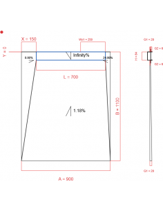 Showerbase Wiper 4 Way 900. . . 