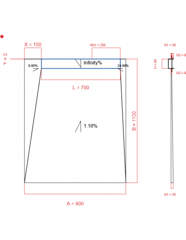 Showerbase Wiper 4 Way 900 X 1100 Mm. . . 