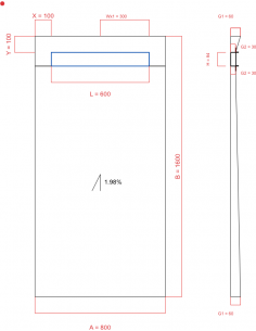 Showerlay Wiper 1 Way 800 X. . . 