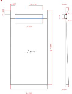 Showerlay Wiper 1 Way 800 X. . . 