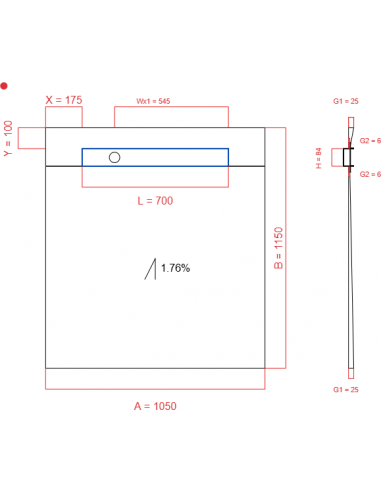 Showerlay Wiper 1 Way 1050 X 1150 Mm. . . 