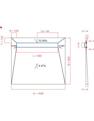 Showerbase Wiper 4 Way 1040 X 900 Mm. . . 