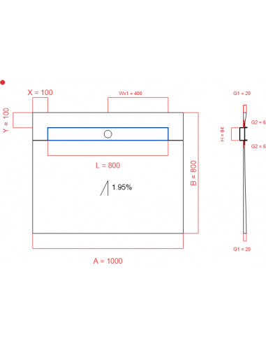 Showerlay Wiper 1 Way 1000 X 800 Mm. . . 