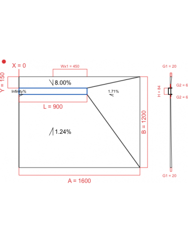 Showerlay Wiper 4 Way 1600 X 1200 Mm. . . 