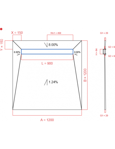 Showerlay Wiper 4 Way 1200 X 1200 Mm. . . 