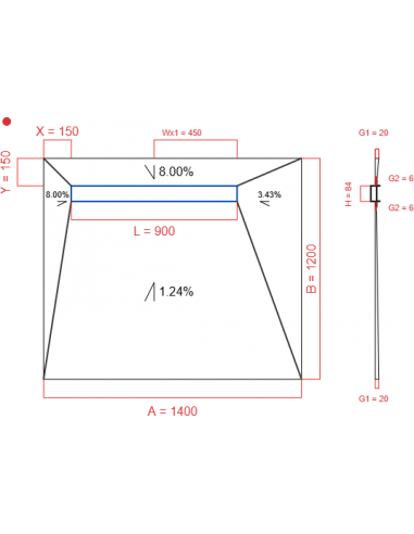 Showerlay Wiper 4 Way 1400 X 1200 Mm. . . 