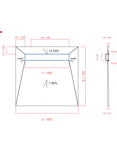 Showerbase Wiper 4 Way 850. . . 