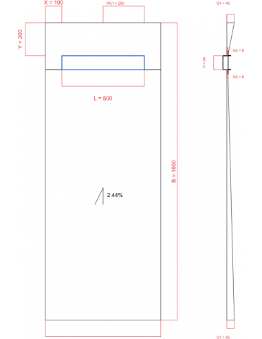 Showerlay Wiper 1 Way 700 X 1800 Mm. . . 
