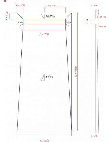 Showerlay Wiper 4 Way 900 X 1940 Mm. . . 