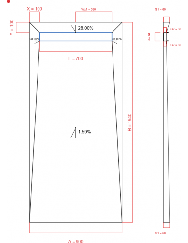 Showerlay Wiper 4 Way 900 X 1940 Mm. . . 