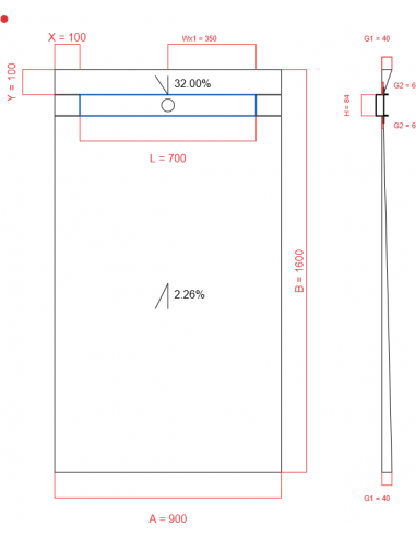 Showerbase Wiper 2 Way 900 X 1600 Mm. . . 