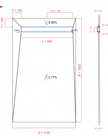 Showerlay Wiper 4 Way 1100 X 1800 Mm. . . 