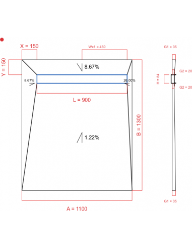 Showerlay Wiper 4 Way 1100 X 1300 Mm. . . 
