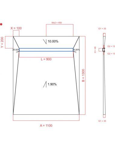 Showerlay Wiper 4 Way 1100 X 1300 Mm. . . 