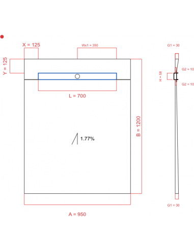 Showerlay Wiper 1 Way 950 X 1200 Mm. . . 