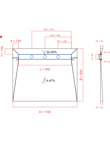 Showerlay Wiper 4 Way 1100 X 900 Mm. . . 
