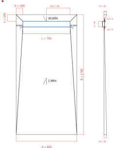 Showerbase Wiper 4 Way 900. . . 