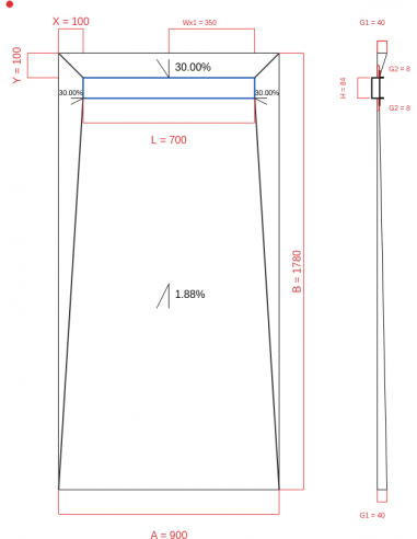 Showerbase Wiper 4 Way 900 X 1780 Mm. . . 