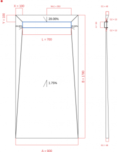 Showerbase Wiper 4 Way 900. . . 