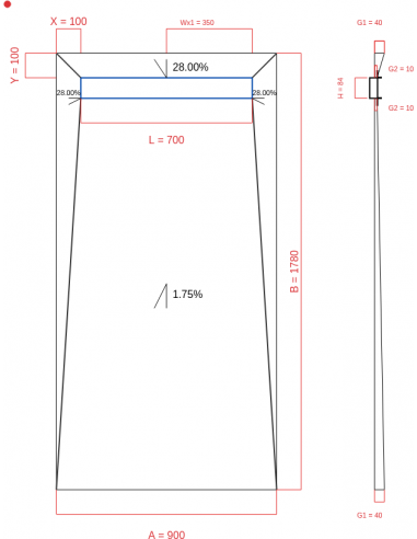 Showerbase Wiper 4 Way 900 X 1780 Mm. . . 