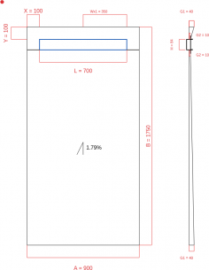 Showerlay Wiper 1 Way 900 X. . . 