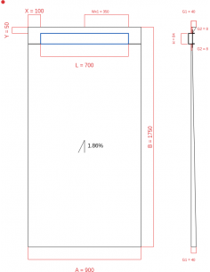 Showerlay Wiper 1 Way 900 X. . . 