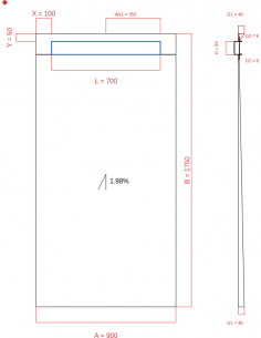 Showerlay Wiper 1 Way 900 X. . . 