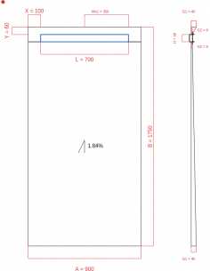 Showerlay Wiper 1 Way 900 X. . . 