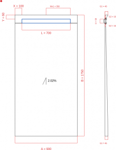 Showerlay Wiper 1 Way 900 X. . . 