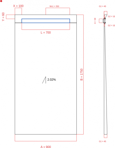 Showerlay Wiper 1 Way 900 X 1750 Mm. . . 