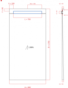 Showerlay Wiper 1 Way 900 X. . . 