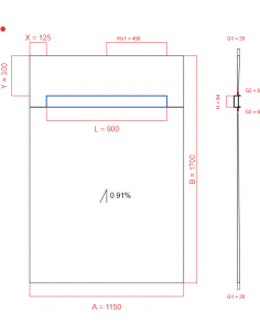 Showerlay Wiper 1 Way 1150. . . 