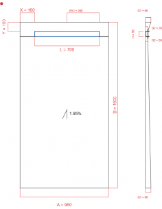 Showerlay Wiper 1 Way 960 X. . . 