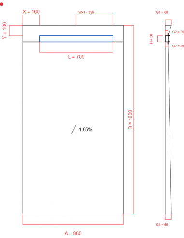 Showerlay Wiper 1 Way 960 X 1800 Mm. . . 