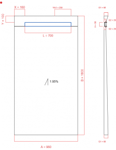 Showerlay Wiper 1 Way 960 X. . . 