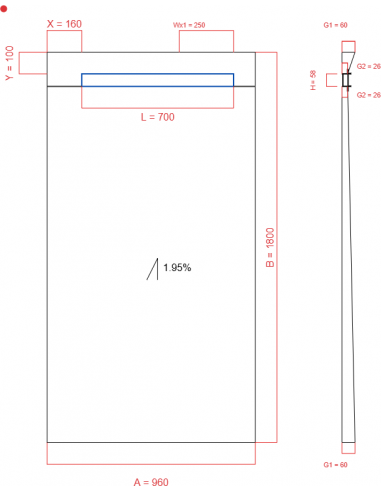 Showerlay Wiper 1 Way 960 X 1800 Mm. . . 