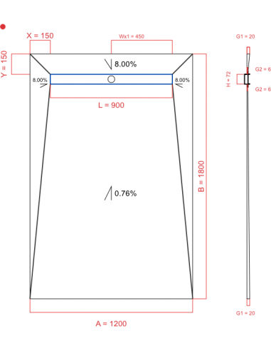 Showerbase Wiper 4 Way 1200 X 1800 Mm. . . 