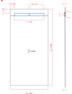 Showerlay Wiper 1 Way 900 X. . . 
