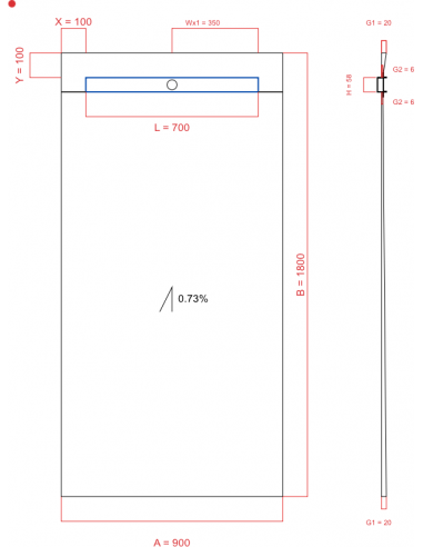 Showerlay Wiper 1 Way 900 X 1800 Mm. . . 