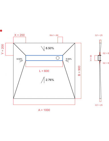Showerbase Wiper 4 Way 1000 X 900 Mm. . . 