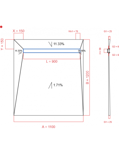 Showerlay Wiper 4 Way 1100 X 1200 Mm. . . 
