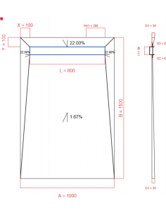 Showerbase Wiper 4 Way 1000. . . 