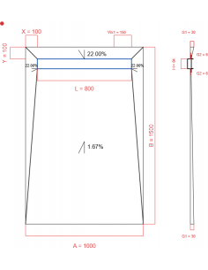 Showerbase Wiper 4 Way 1000. . . 