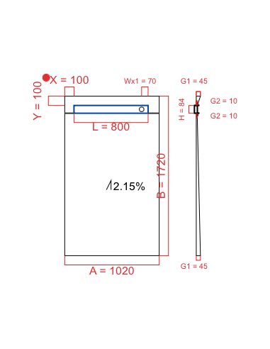 Showerlay Wiper 1 Way 1020 X 1720 Mm. . . 