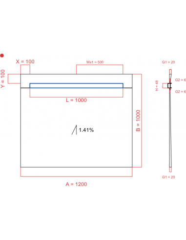 Showerlay Wiper 1 Way 1200 X 1000 Mm. . . 