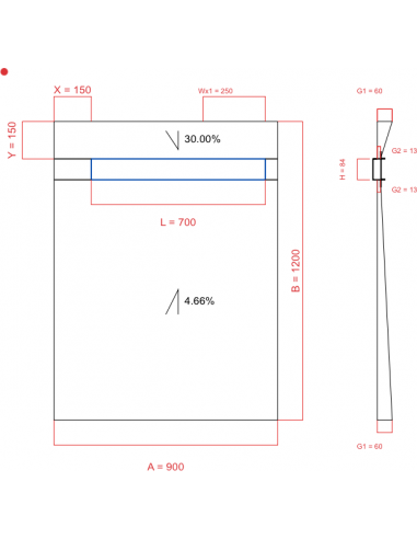 Showerbase Wiper 2 Way 900 X 1200 Mm. . . 