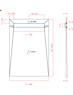 Showerbase Wiper 4 Way 900. . . 