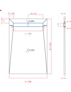 Showerbase Wiper 4 Way 900. . . 